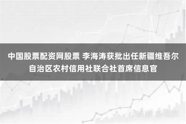 中国股票配资网股票 李海涛获批出任新疆维吾尔自治区农村信用社联合社首席信息官
